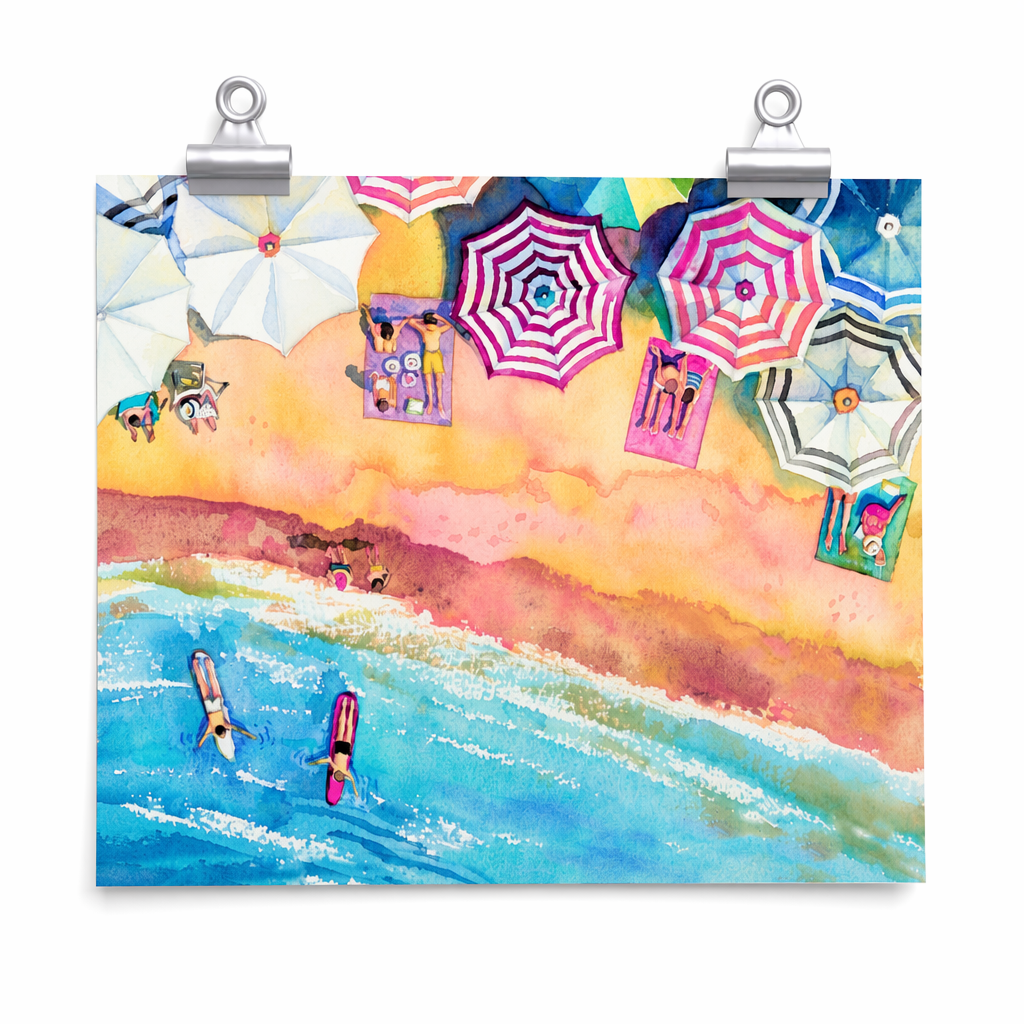 Colorful Beach Day Premium Horizontal Matte Posters - Available in 5 Sizes Default