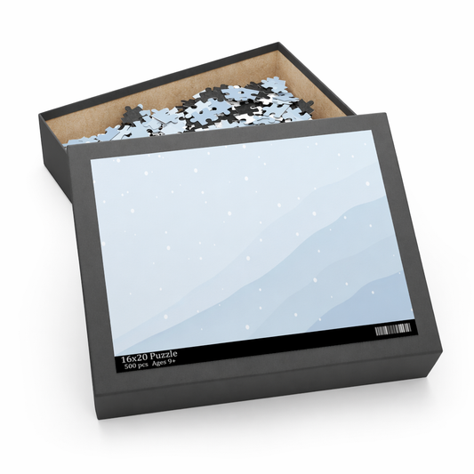 500-Piece Winter Wonderland Jigsaw Puzzle in Shades of Blue Default