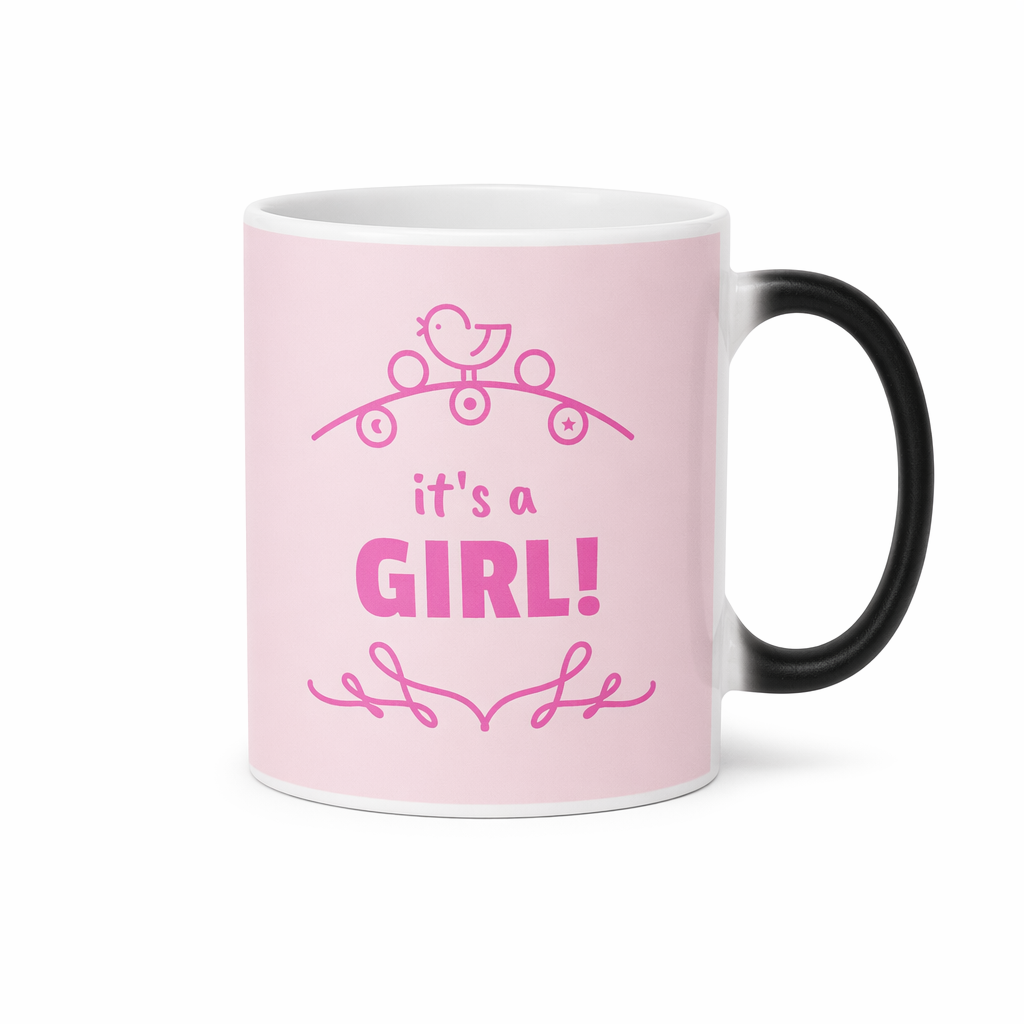 Baby Shower Heat Sensitive Color Changing Mug for Girls Default