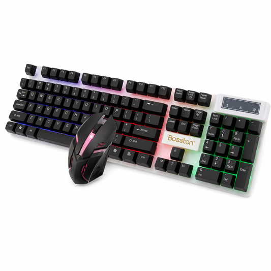 Gaming Keyboard and Mouse Set with LED Lights Black