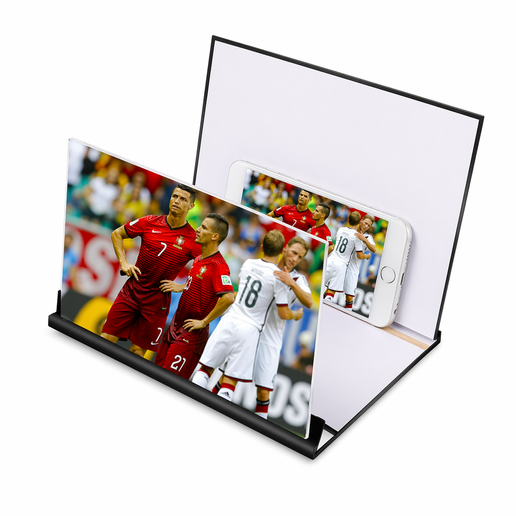 Protective Case 8" Foldable Mobile Phone Screen Amplifier for On-the-Go Red