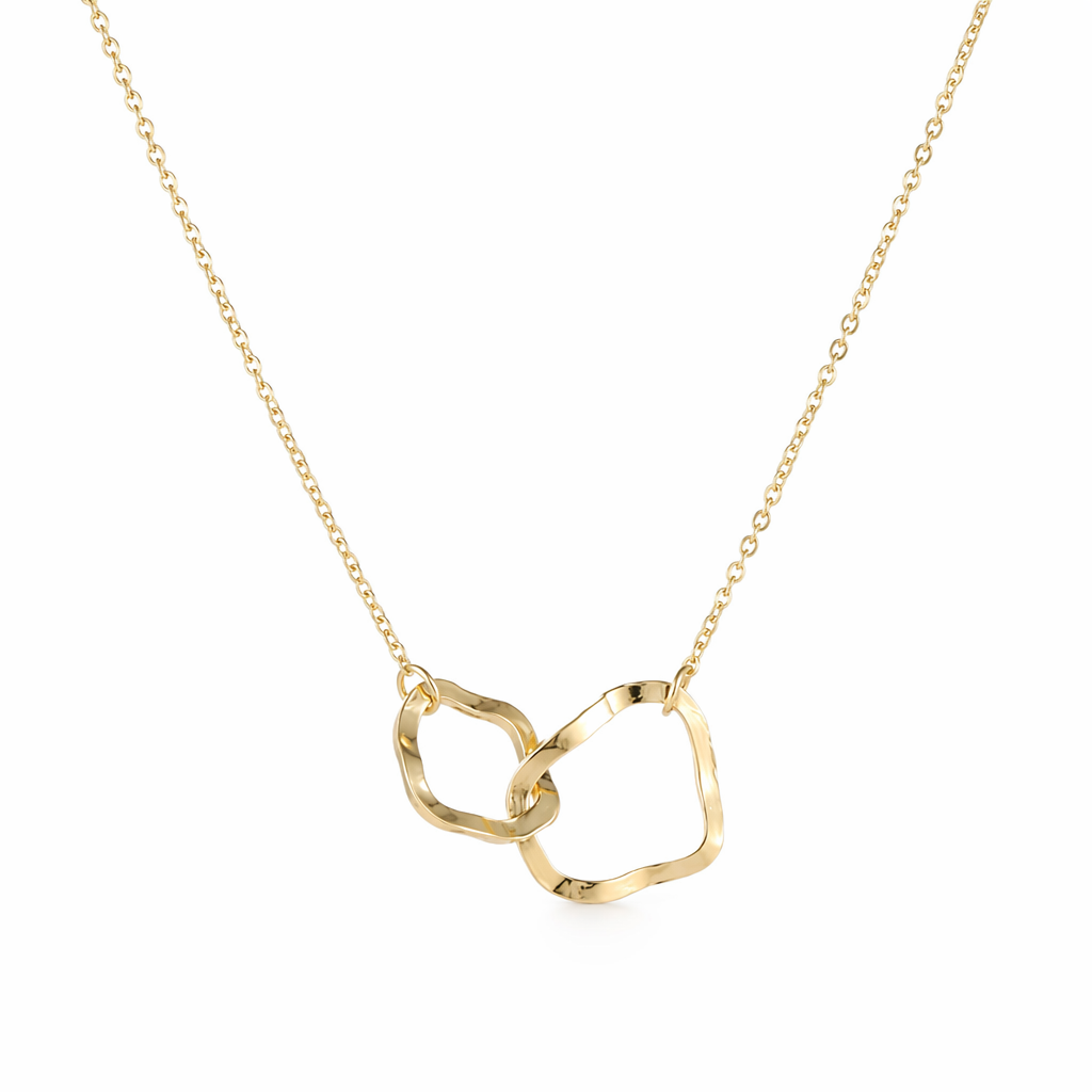Asymmetrical Women's Linked Circle Pendant Necklace Default