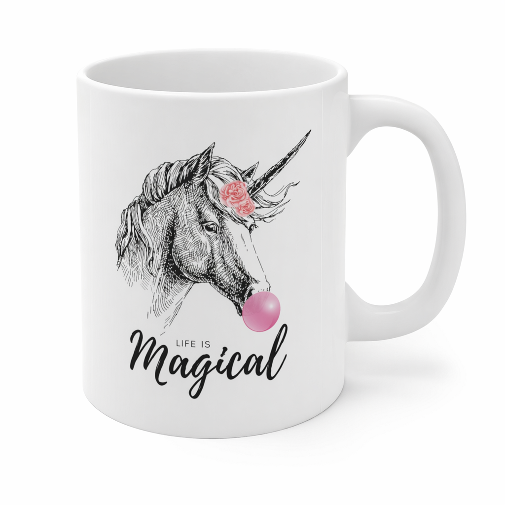Magical Life Mug - Bubble Gum Flavor with Unicorn Design Default
