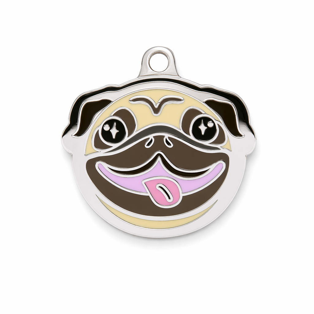 Pug Dog ID Tag with Free Engraving Default