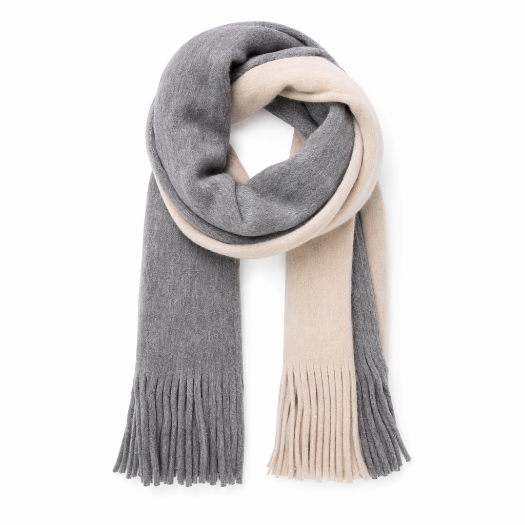 Thick Dual-Toned Men's Scarf White