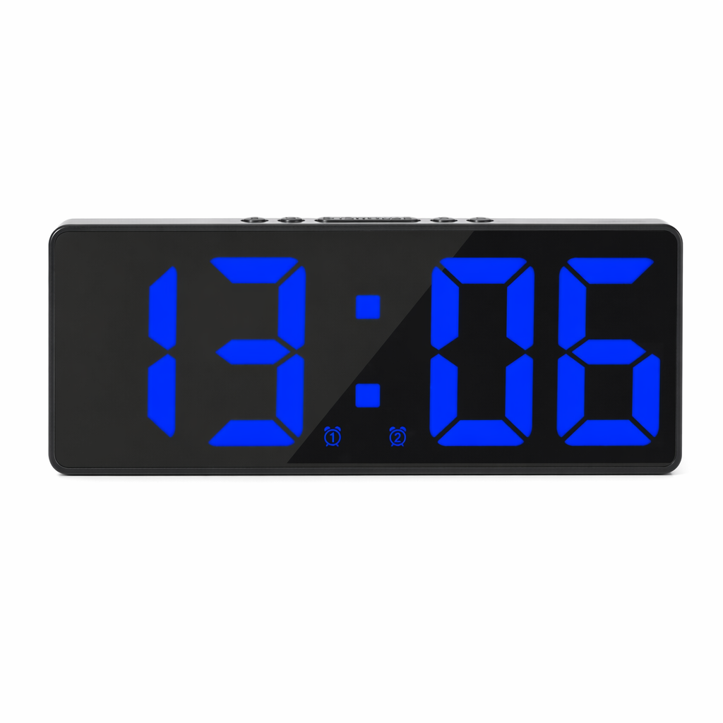 LED Temperature Schedule Reminder Clock Blue