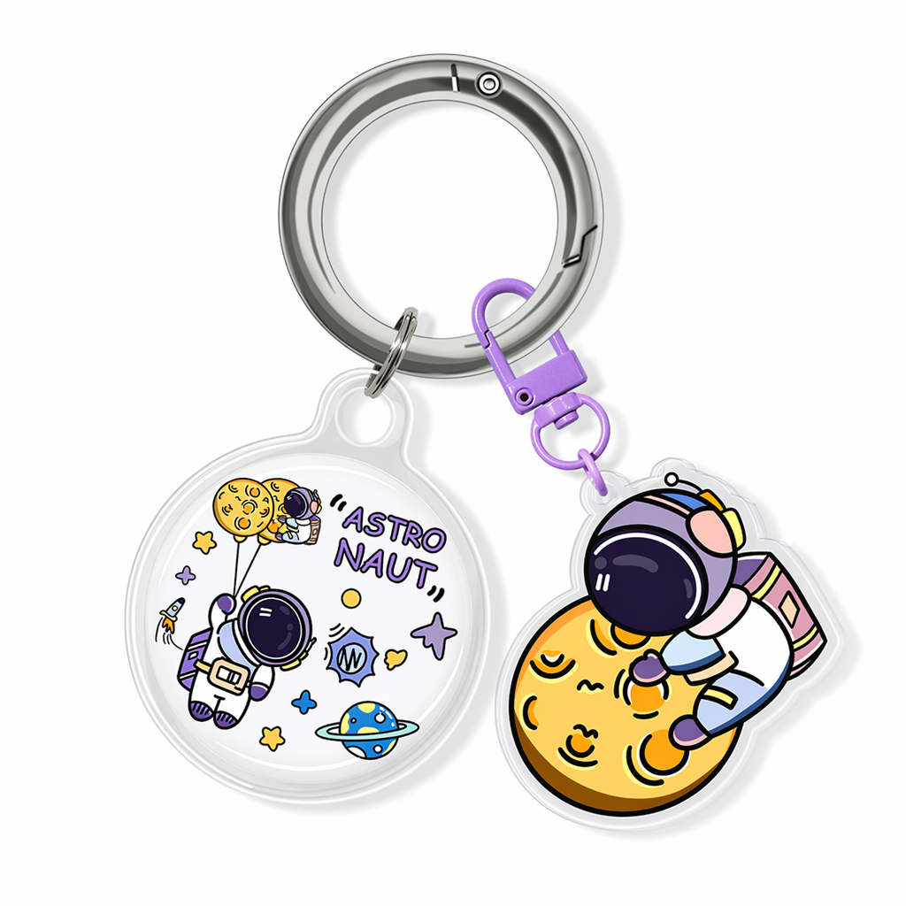 Cute AirTag Case Keychain with Charm B