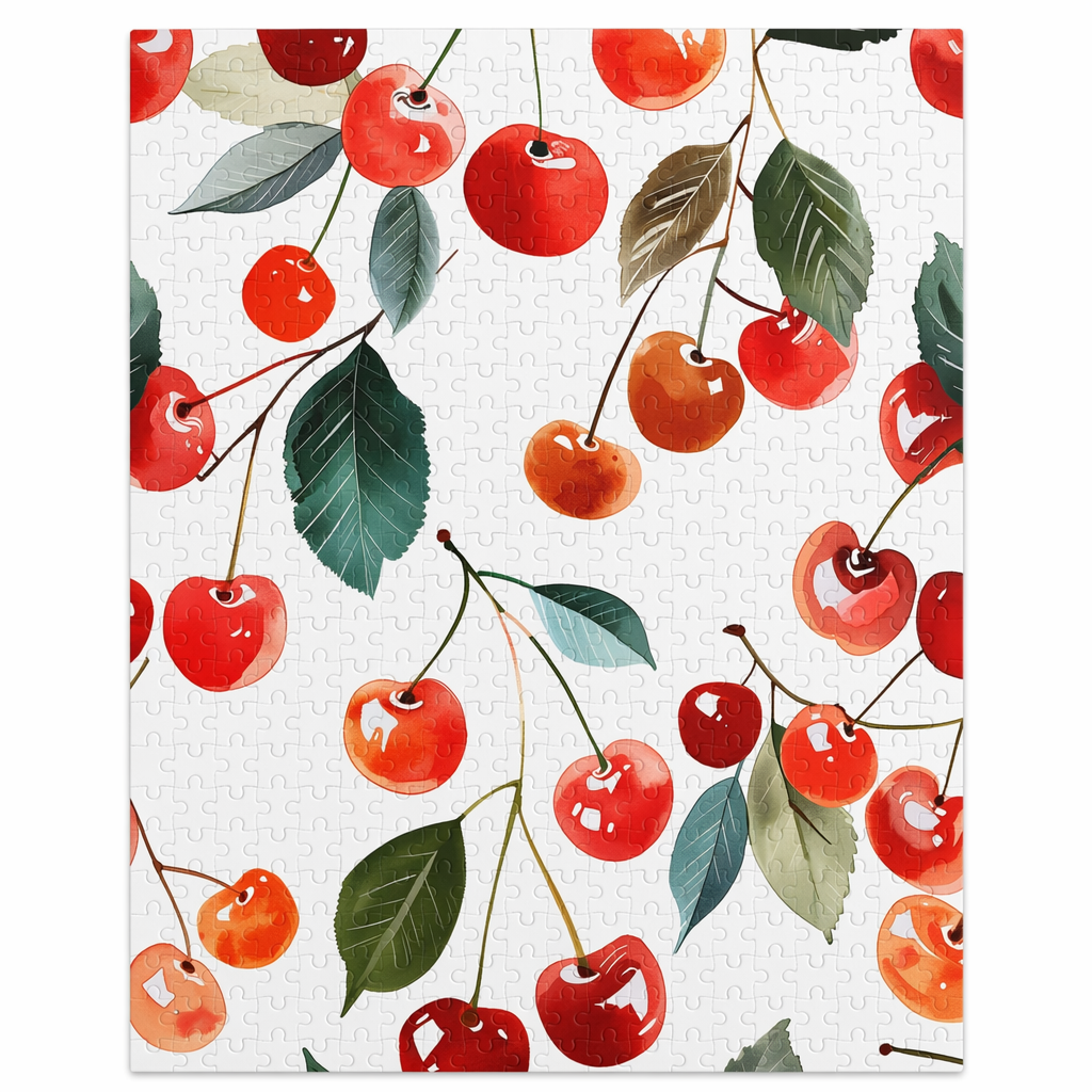 Cherry Retro Print 500-Piece Jigsaw Puzzle Default