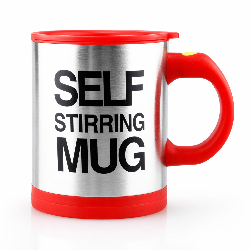 Self-Mixing Coffee Cup for Effortless Brewing Red