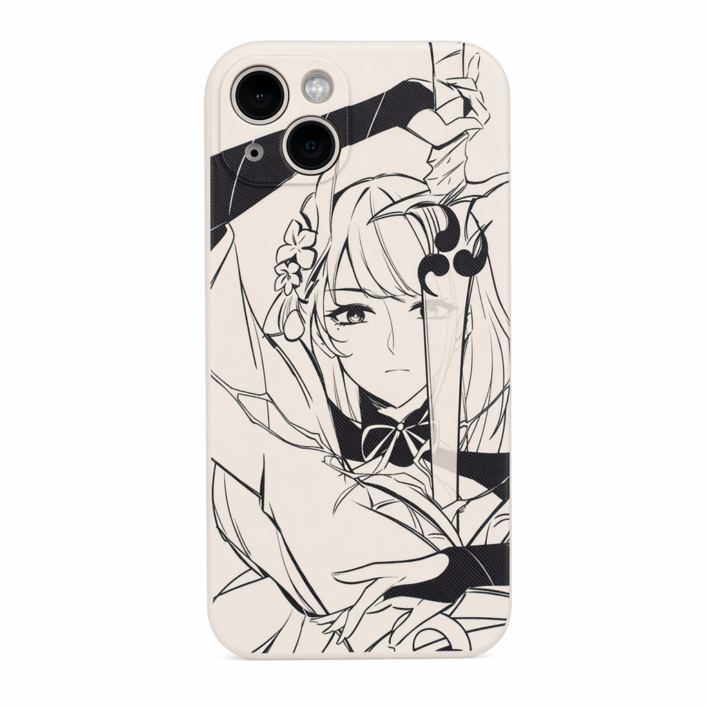 Genshin Impact Phone Cases with Sketch Art Raiden Shogun