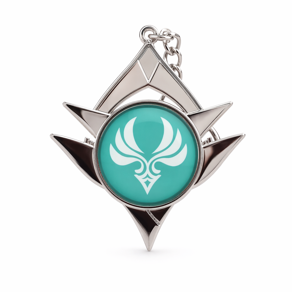 Genshin Impact Snezhnaya Vision Keychain Anemo