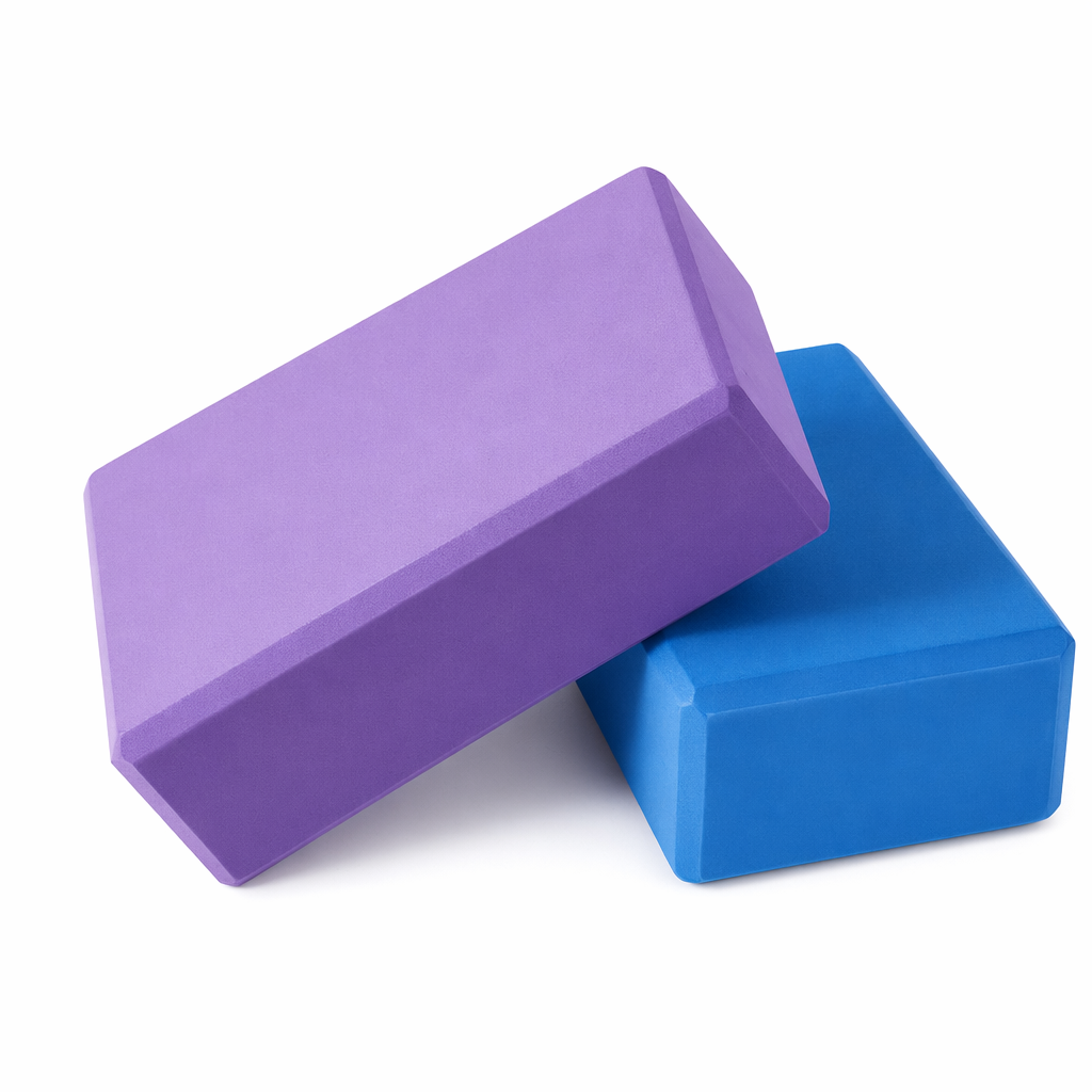 Lightweight Set of 3 Yoga Foam Fitness Blocks Purple