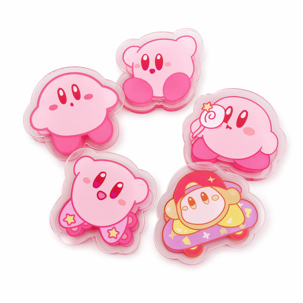 5PCS Pink Kirby Binder Clips Set Default