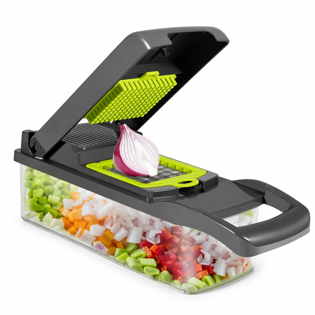 Vegetable and Fruit Slicer with Multi-Purpose Functionality and Convenient Food Storage Default