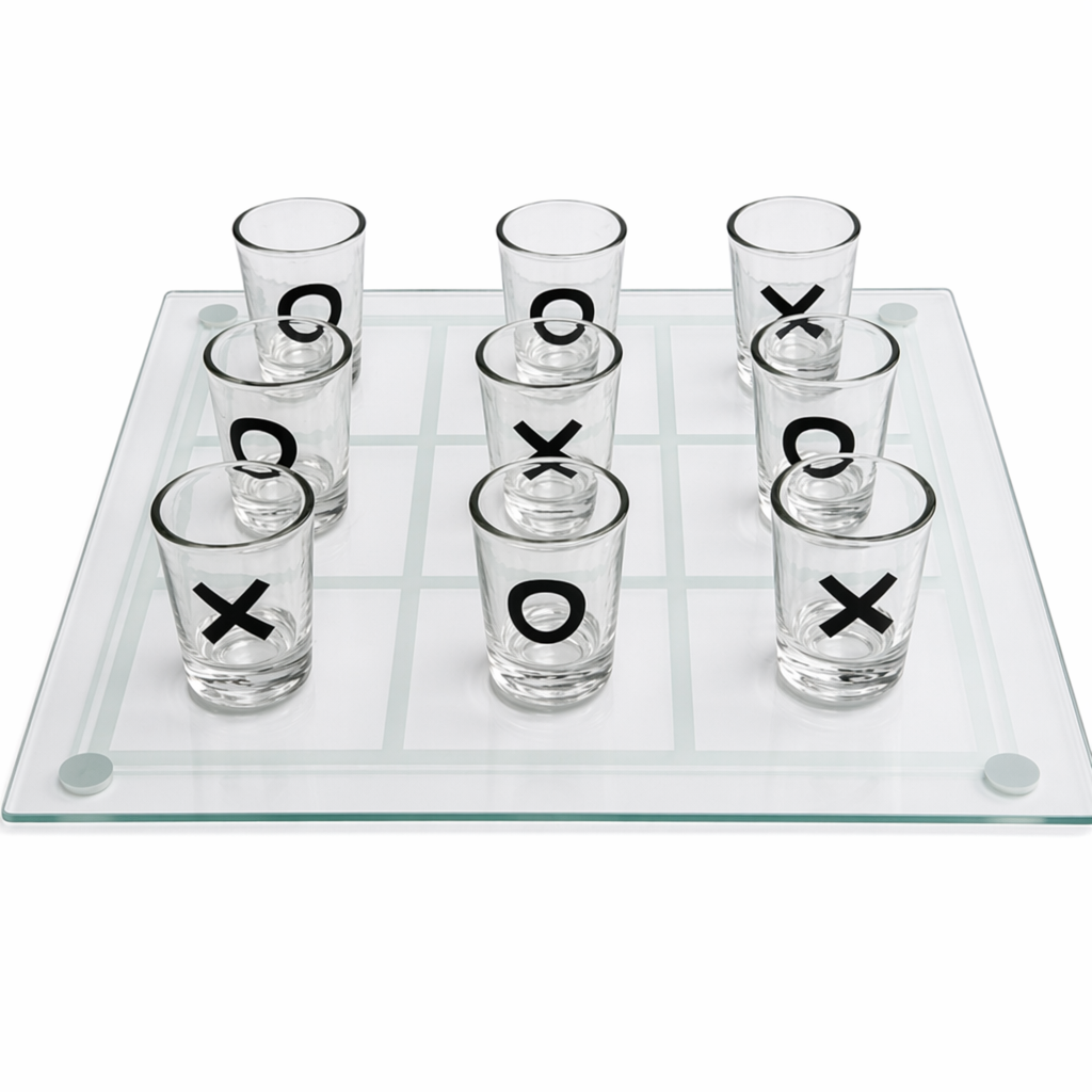 Tic Tac Toe Shot Glass Set: Purchase One, Receive One Free Default