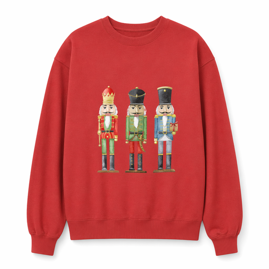 Nutcracker Toy Soldiers Sweatshirt for Women Red