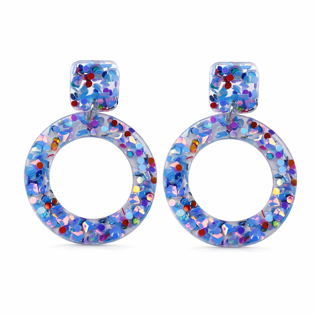 Acrylic Earrings with Vibrant Hollow Design Default