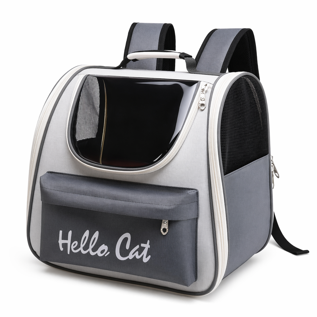 Vibrant Ventilated Feline Backpack for Exploring Gray