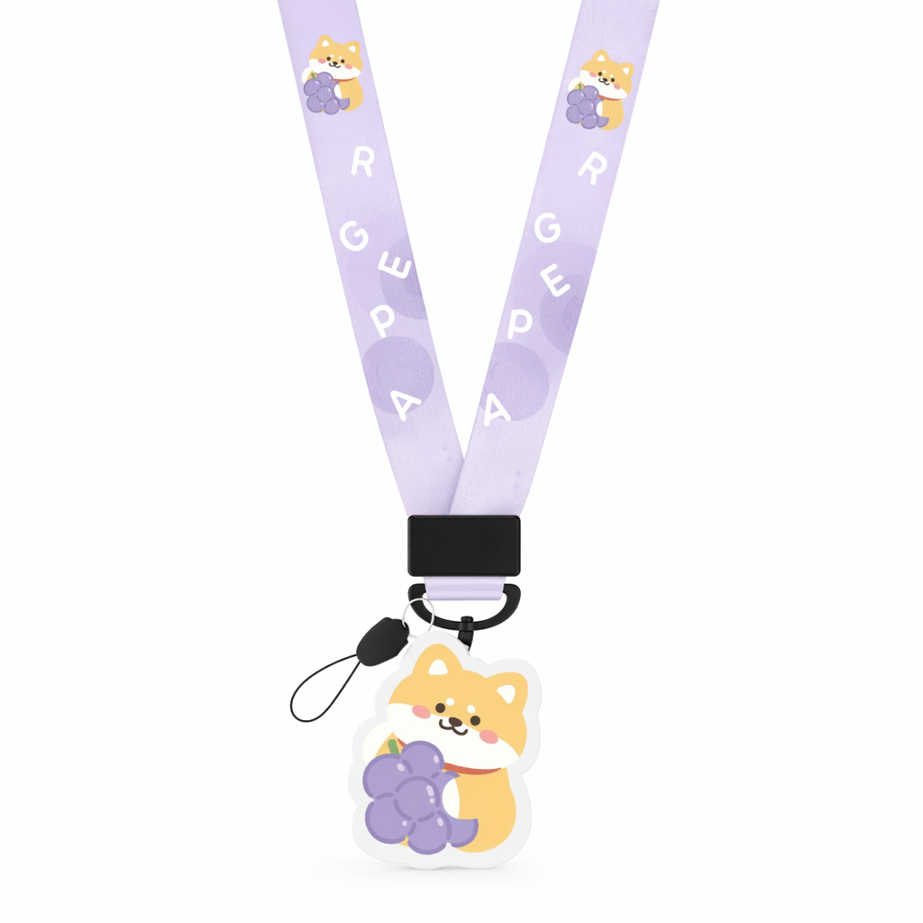 Kawaii Food Keychain Necklaces with Charm Purple