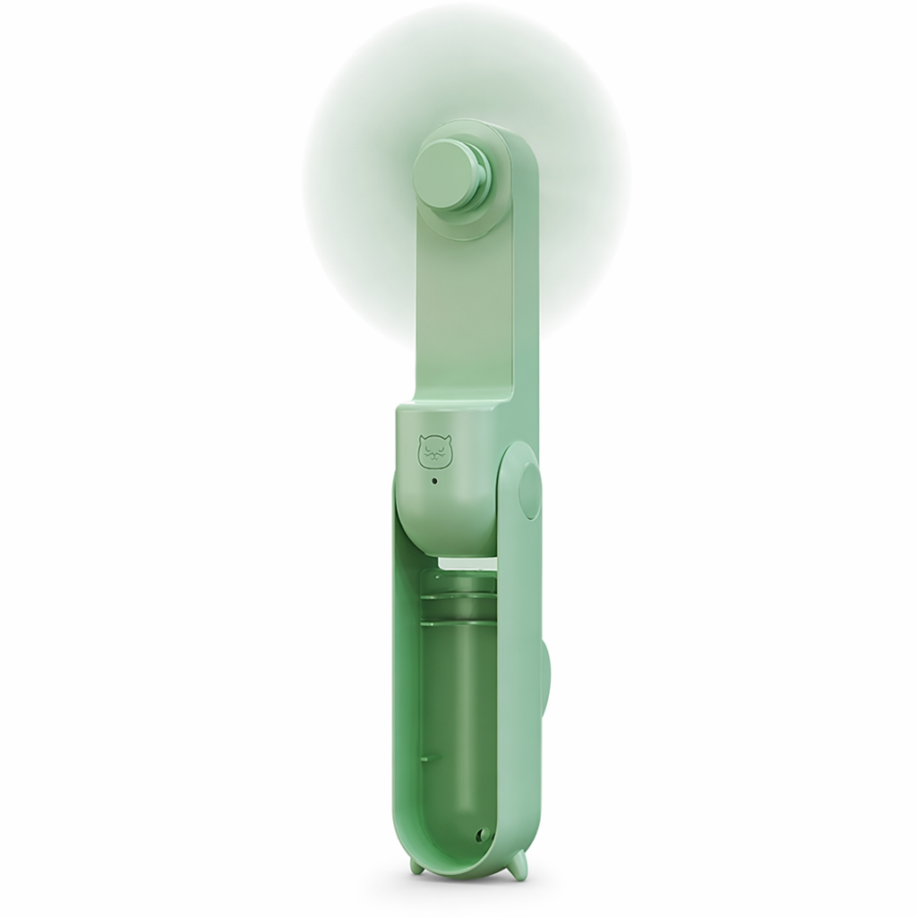 USB Rechargeable Handheld Fan with Powerbank green