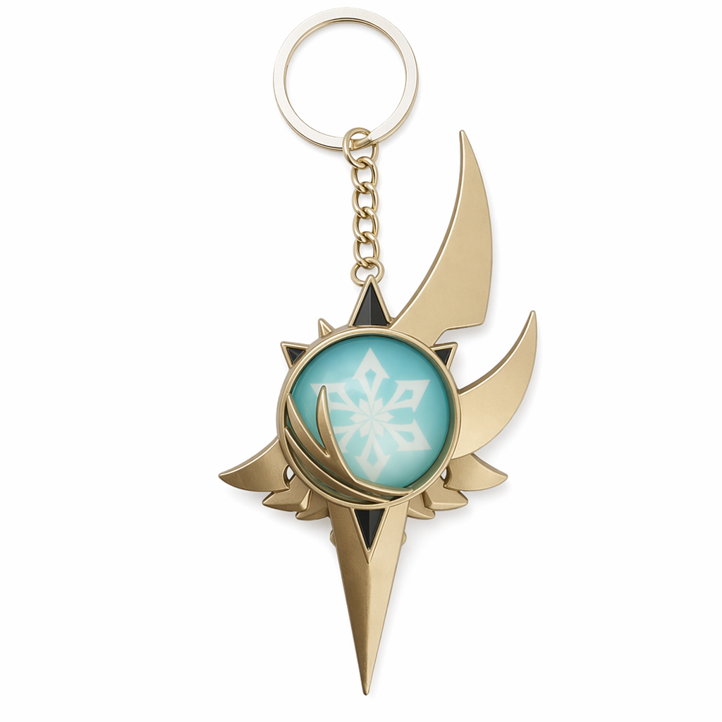 Genshin Eula Vision Keychain: Frozen Elegance Default