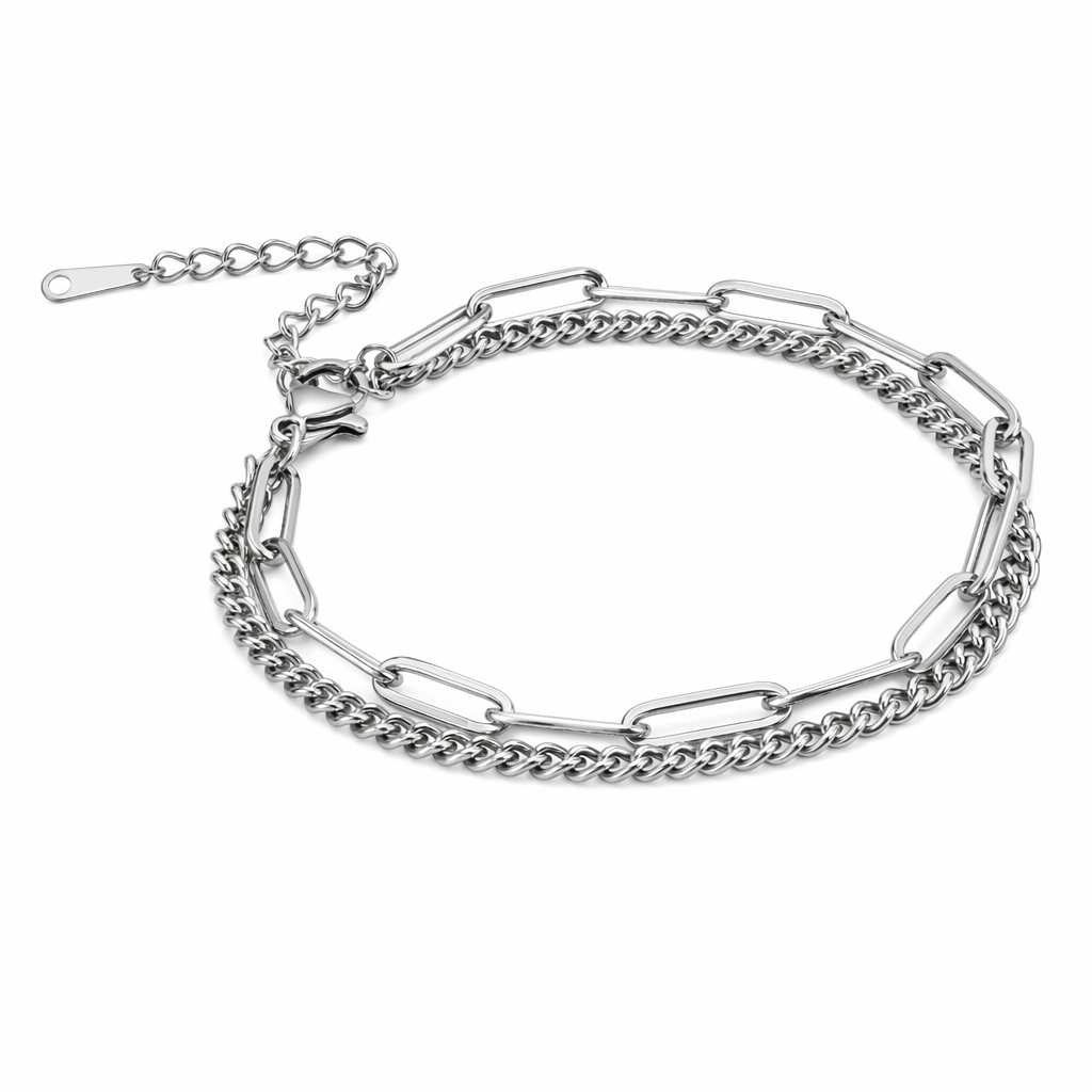 Multi-Strand Charm Bracelet for a Fashionable Stacked Style Silver