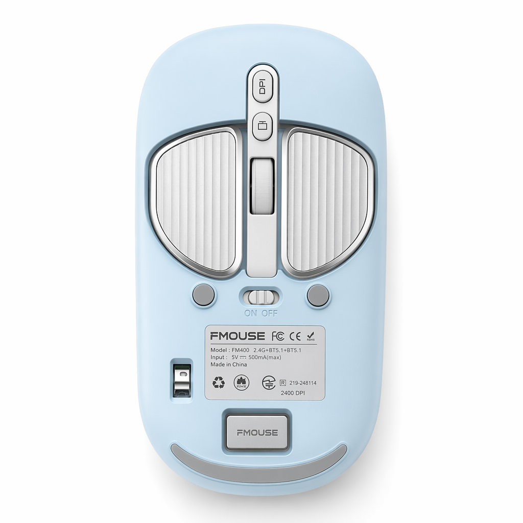 Rechargeable Bluetooth Wireless Mouse - 2400 DPI Blue