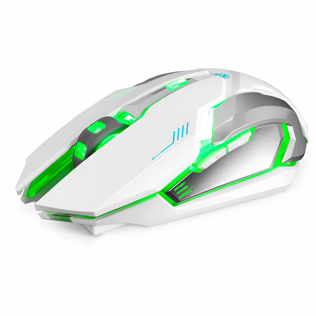 7th Generation Dragon Stealth Wireless Silent LED Backlit USB Optical Gaming Mouse White