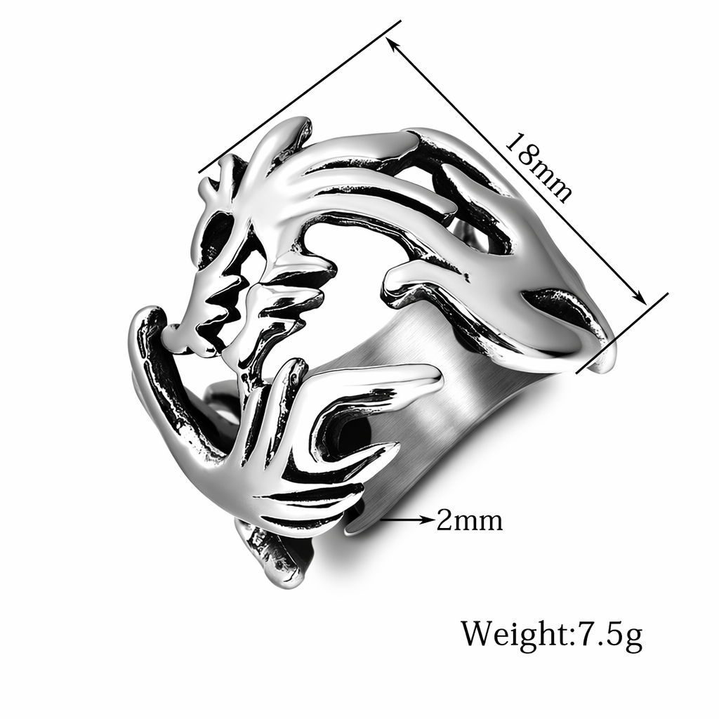 Flame Dragon Design Men's Stainless Steel Ring Default