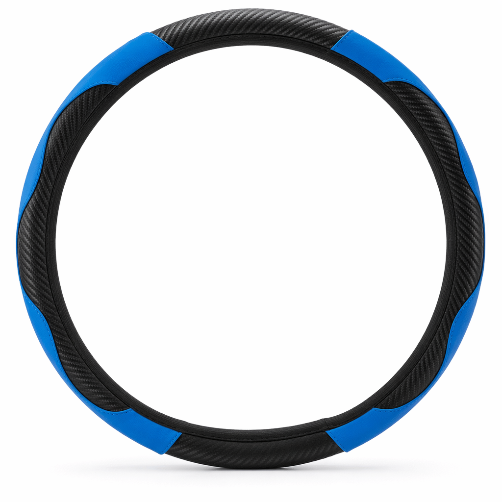 15" Faux Leather Steering Wheel Wrap Blue