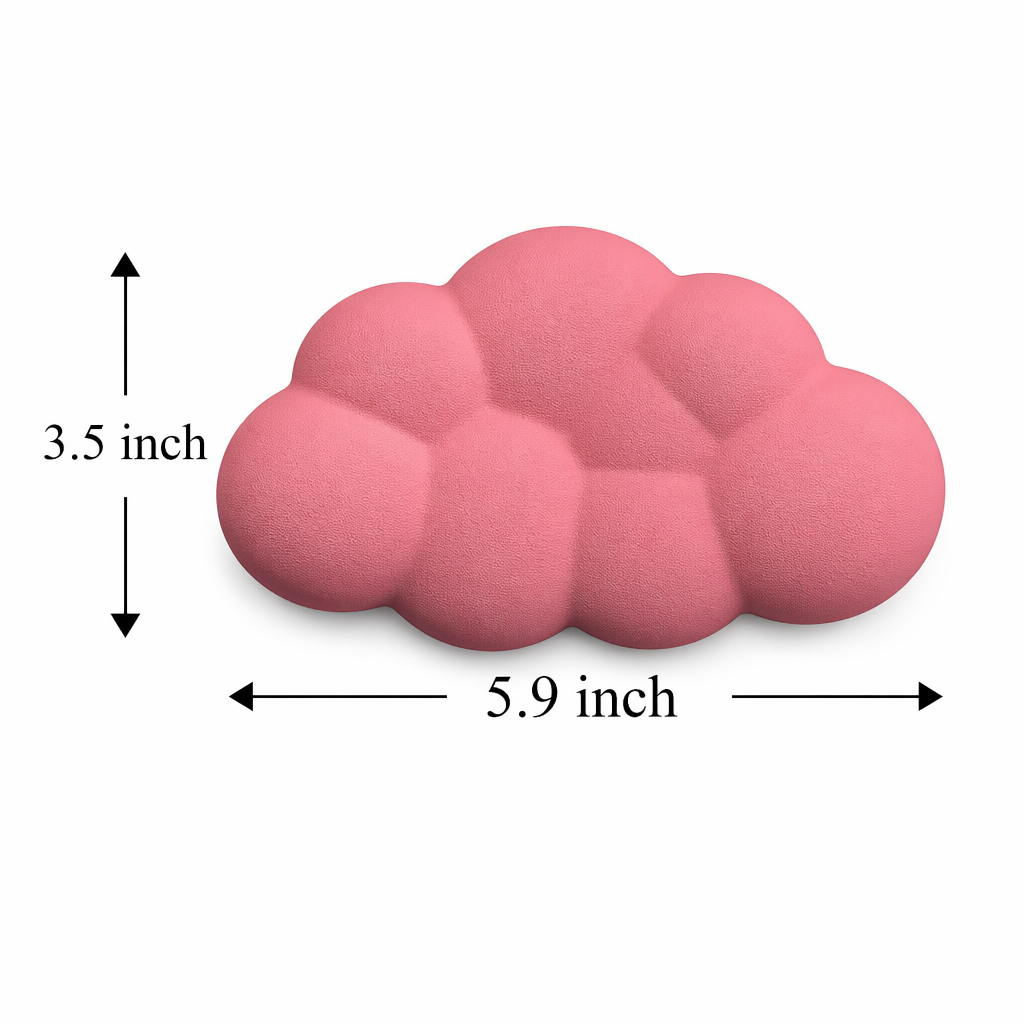 Cloud Keyboard Wrist Rest with Memory Foam rose red short