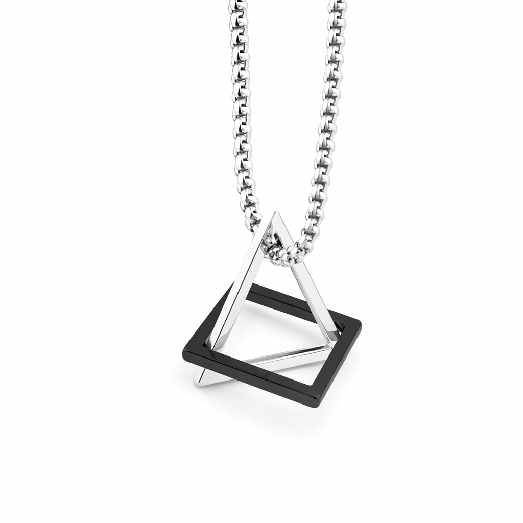 Triangle and Square Geometric Necklace 2