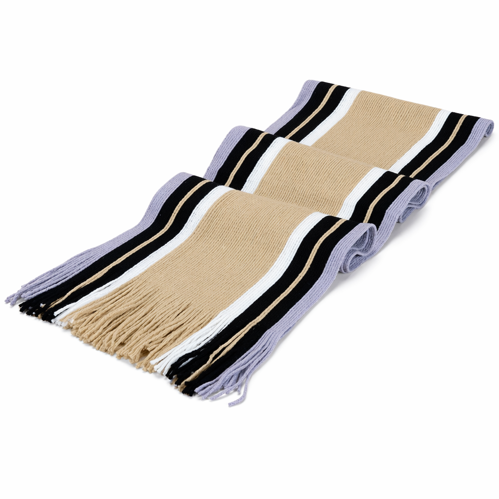 Cozy and Comfortable Patterned Scarf Beige