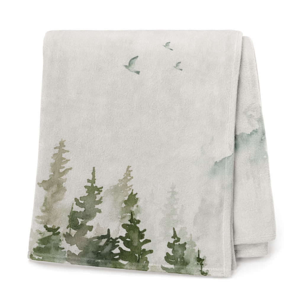Forest Birds Plush Throw Blanket Default