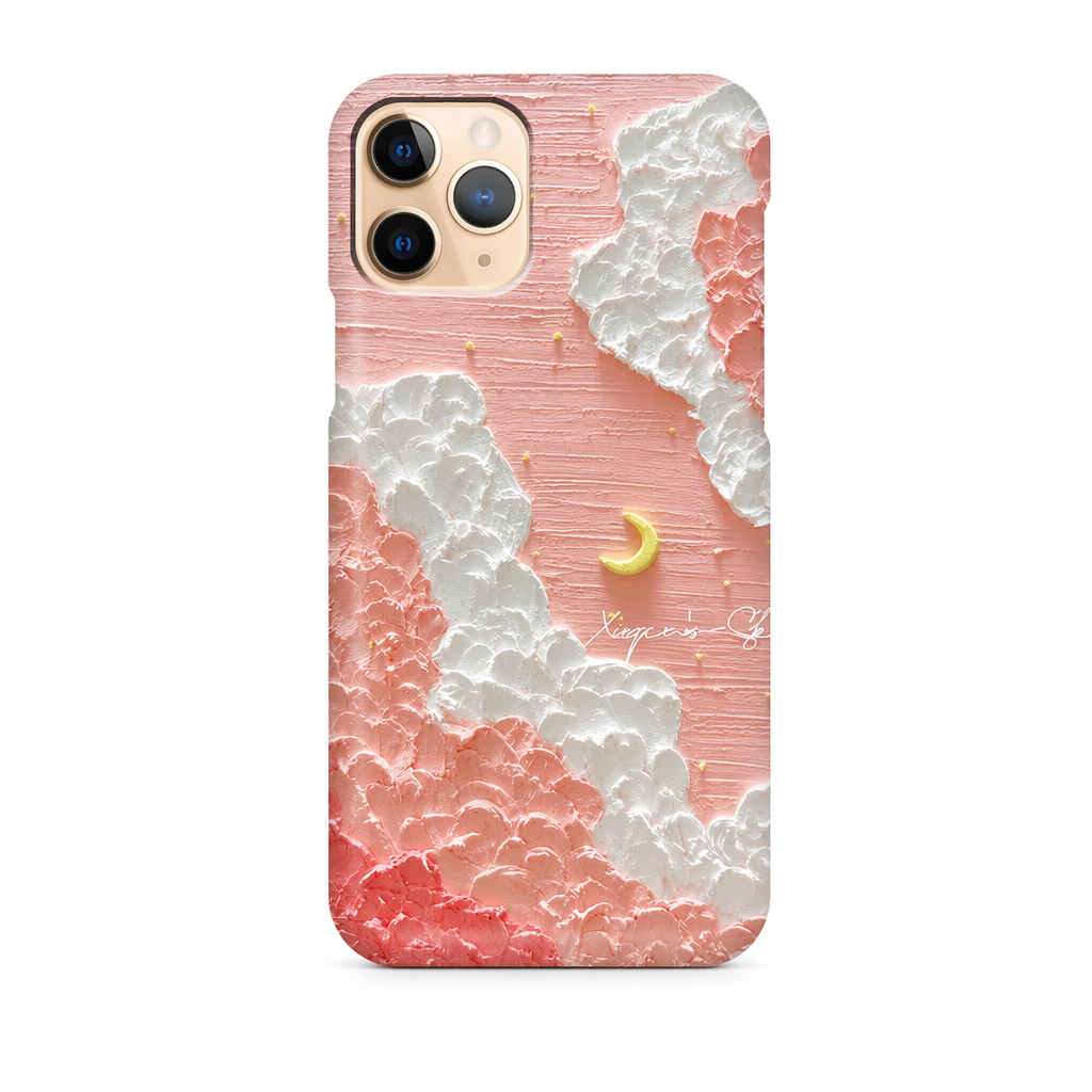 Aesthetic Sky Phone Cases with 3D-like Design Pink