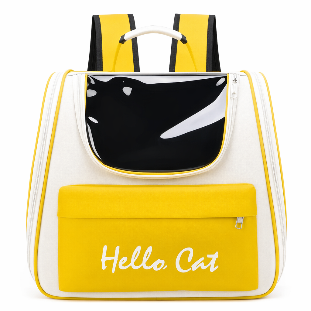Vibrant Ventilated Feline Backpack for Exploring Yellow
