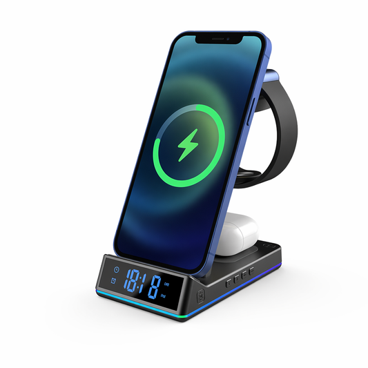 5-in-1 Wireless Charging Station: Harness the Power of the Dragon Black