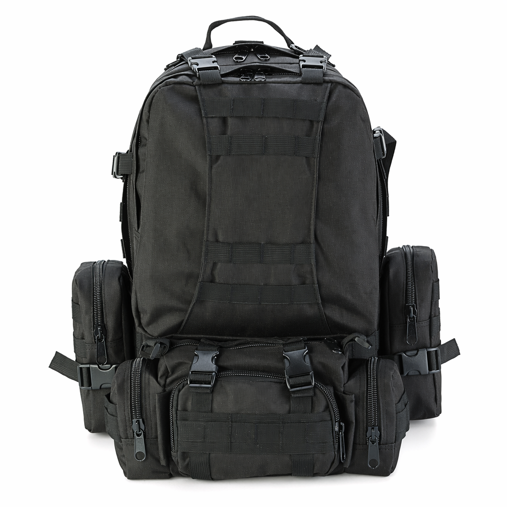 Outdoor Military Backpack - 50L, Resistant to Water Black