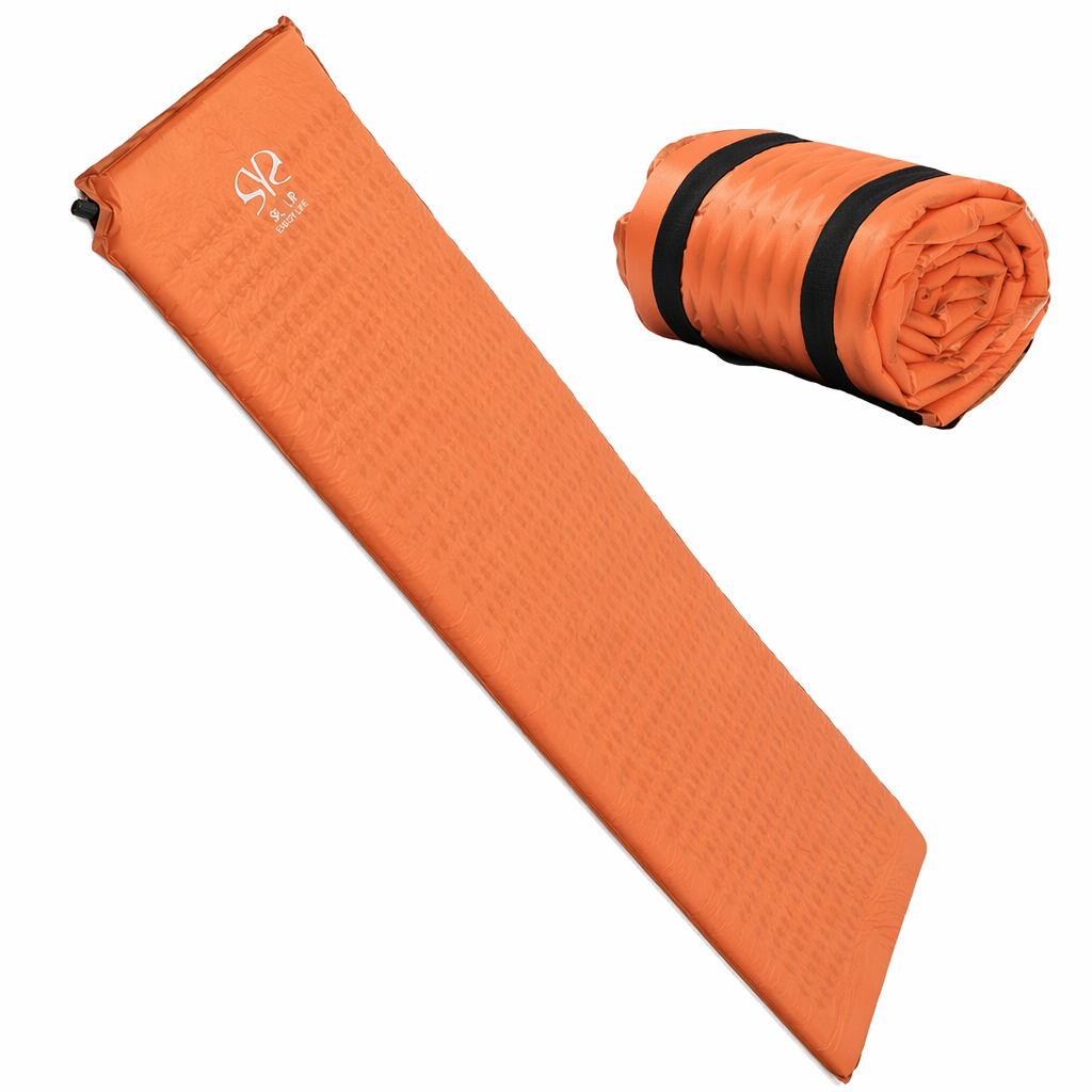 Compact Inflatable Sleeping Pad for Portable Comfortable Rest Orange