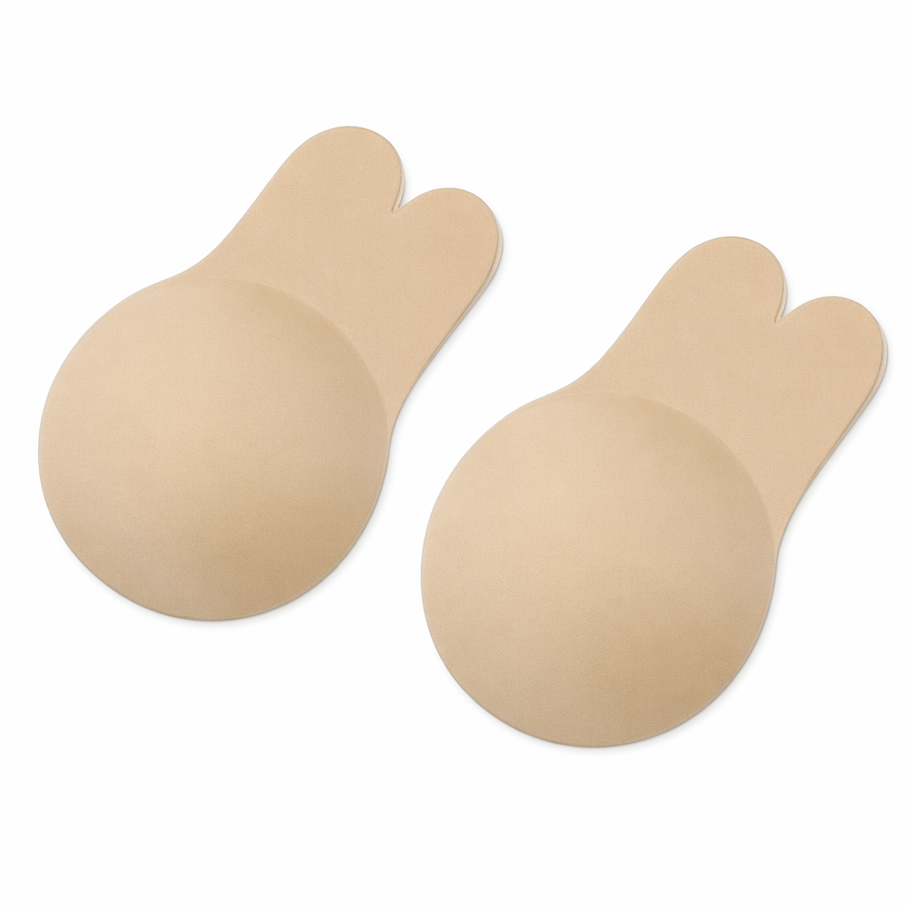 Strapless Invisible Silicon Push Up Bra Pasties (2 pairs) Beige