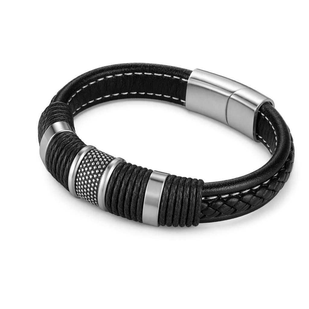 Braided Charm Bracelet Made from Vegan Leather 4