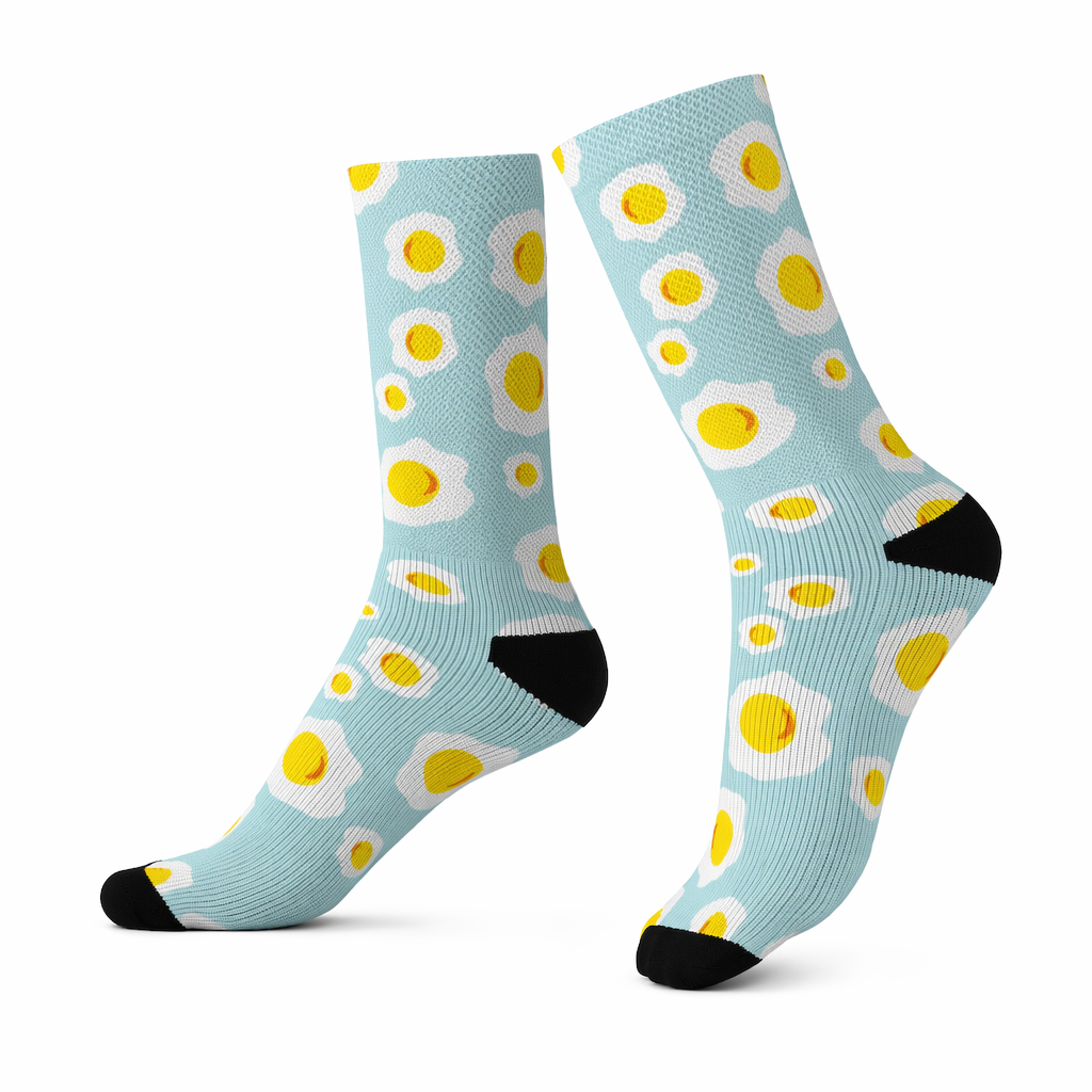 Humorous Socks with Sunny Side Up Egg Design Default