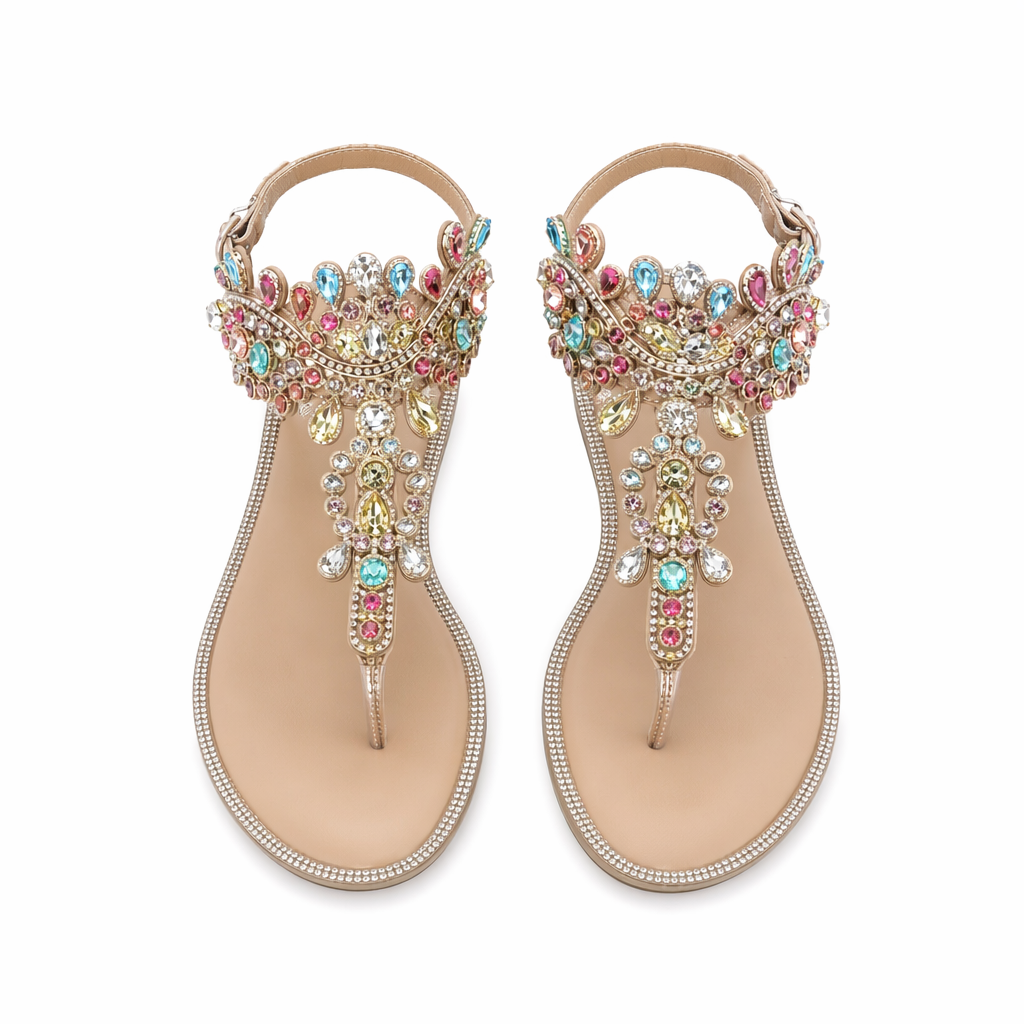 Gladiator Sandals with Rhinestone Embellishments Default