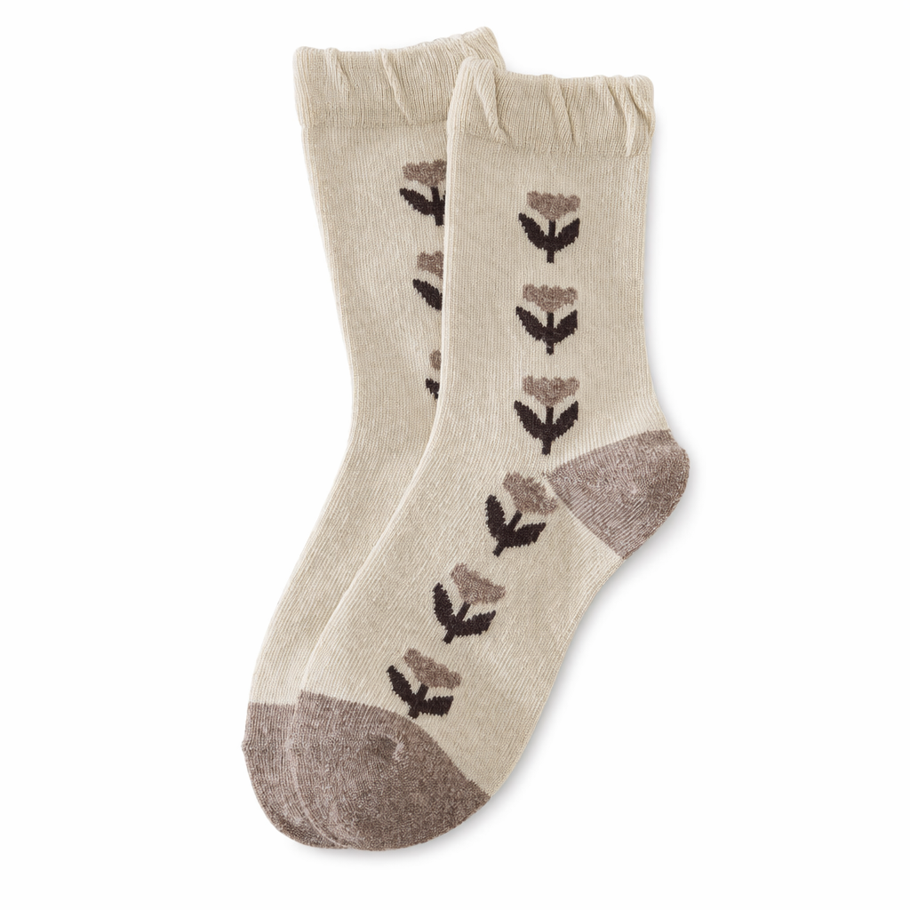 Flowery Fall Socks - Cotton Material 8