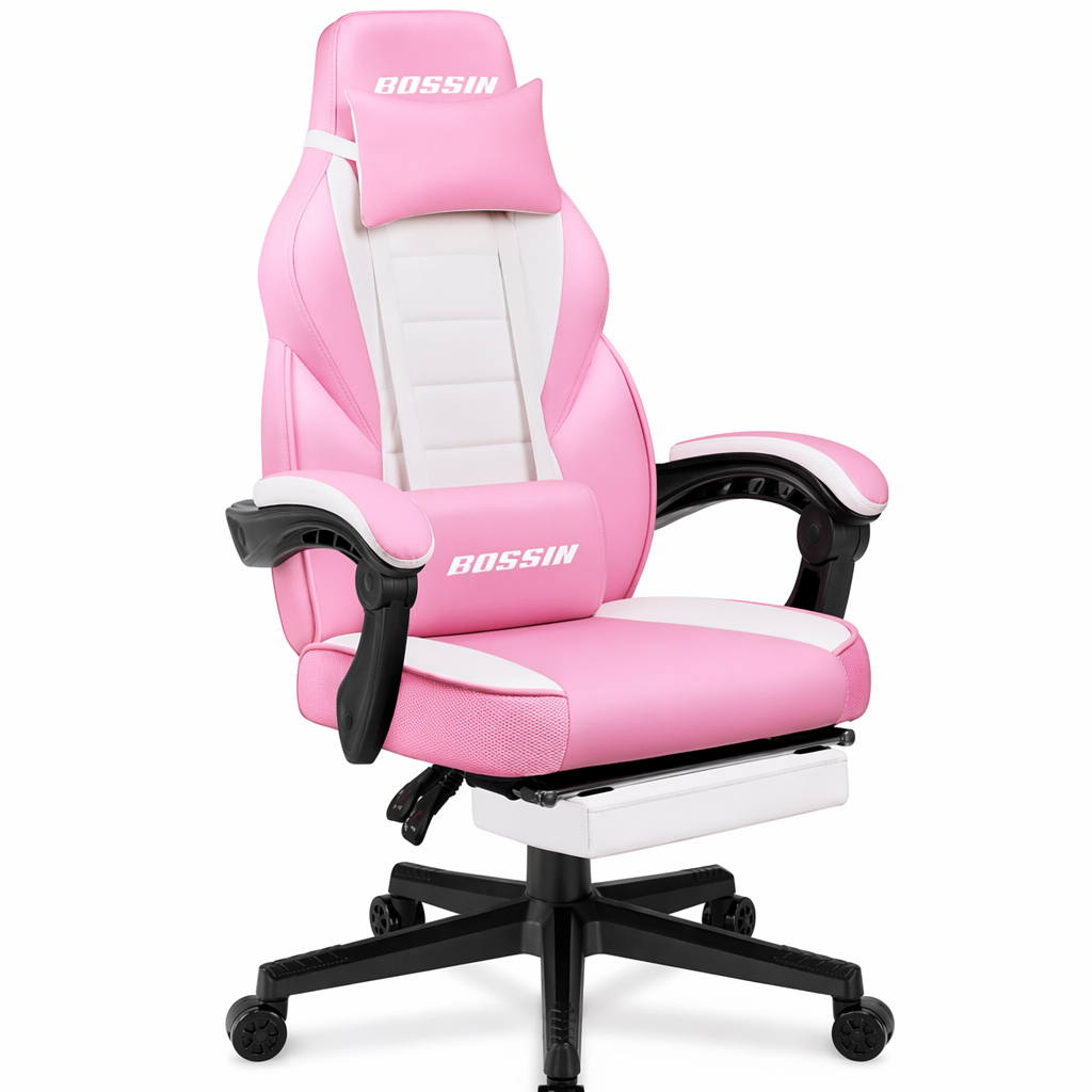 Massage-Enabled Dragon Racing Office Chair Pink