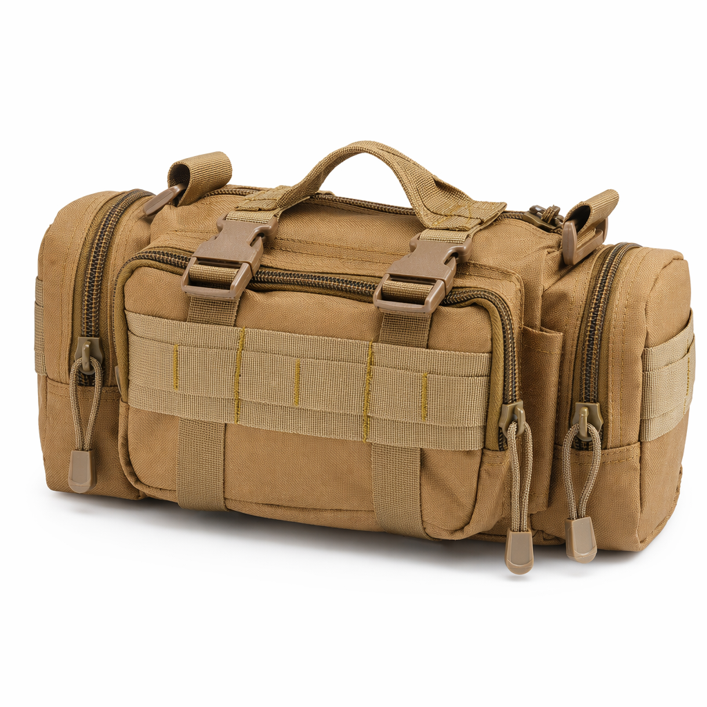 Small Outdoor Travel Sports Bag - Army Inspired Fashion for Your Adventures Tan