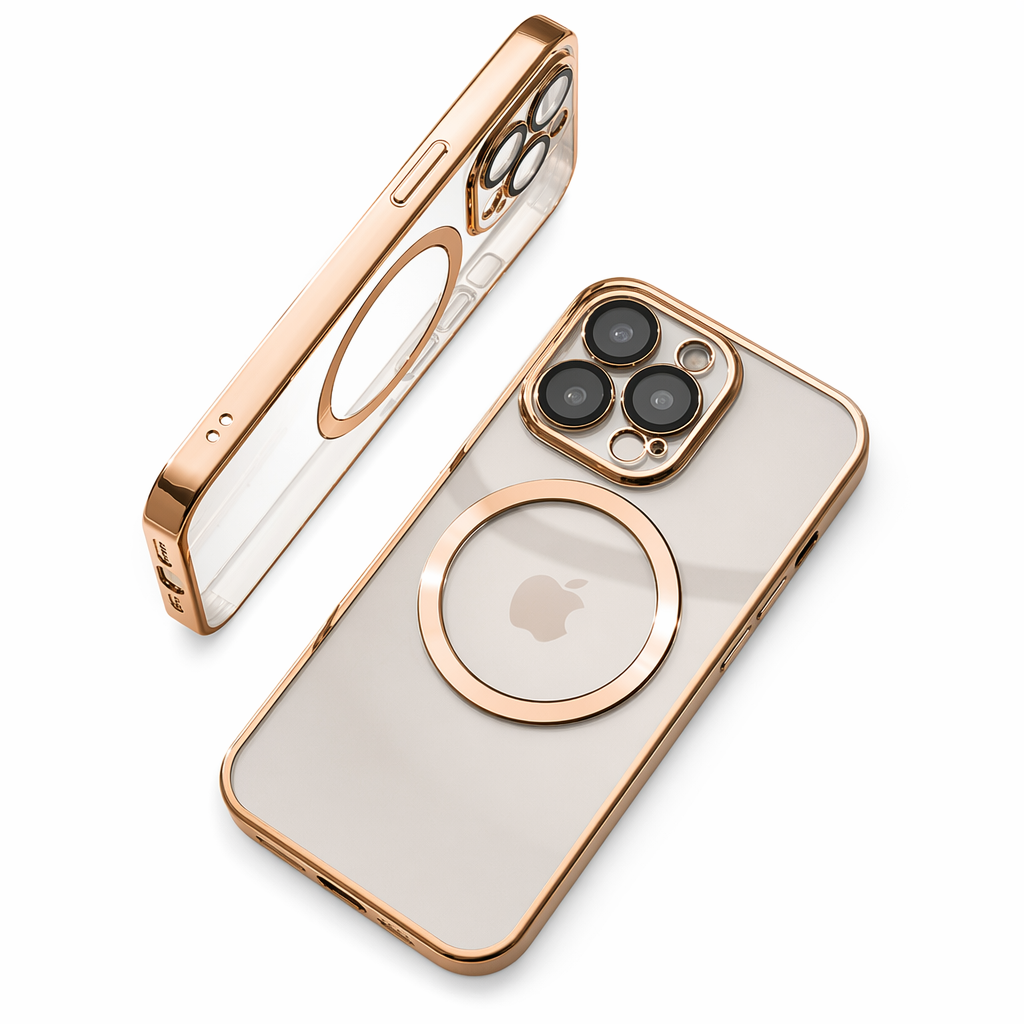 Clear Wireless Charging-Compatible iPhone Case Gold