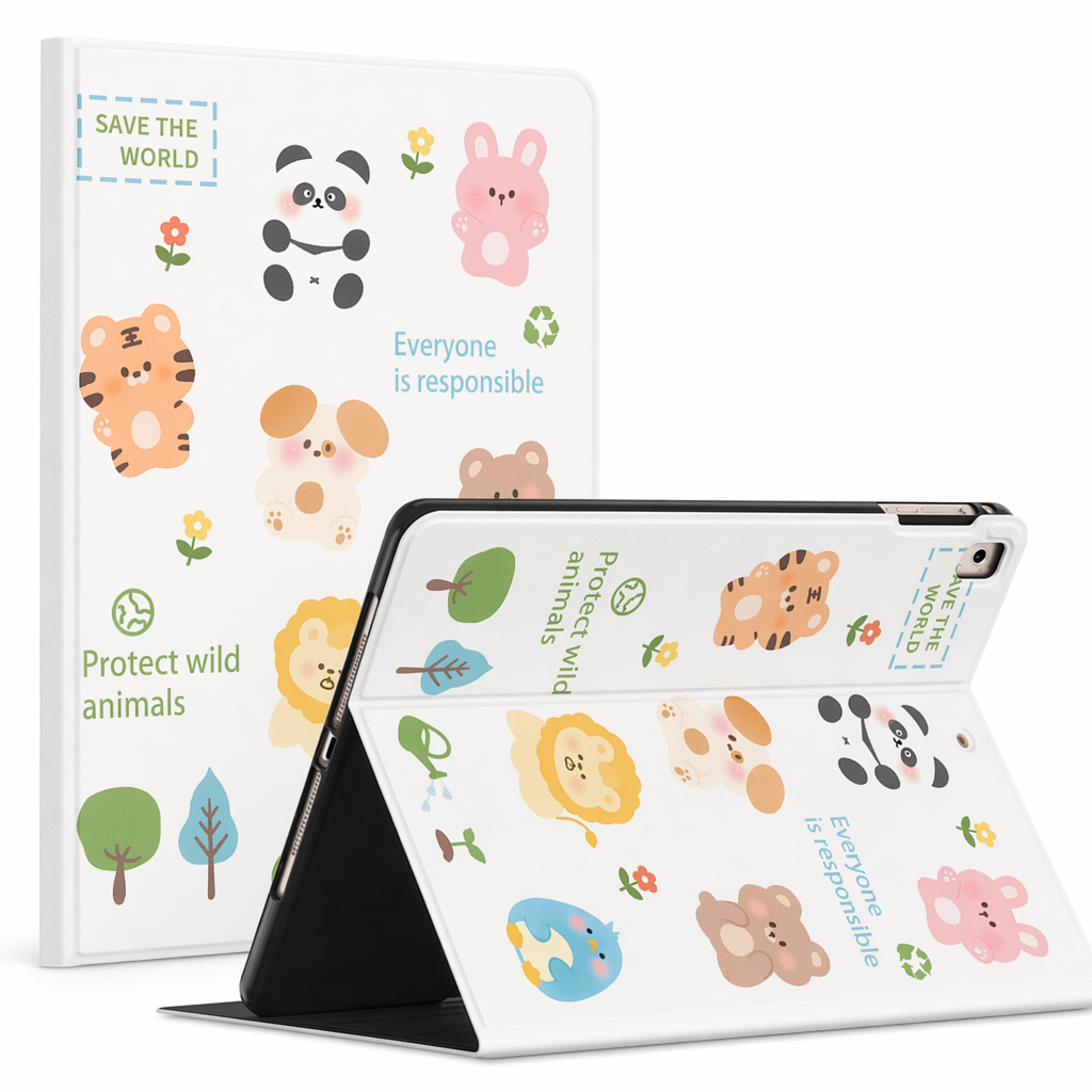 Cute Animal iPad Cases with Silk Texture C