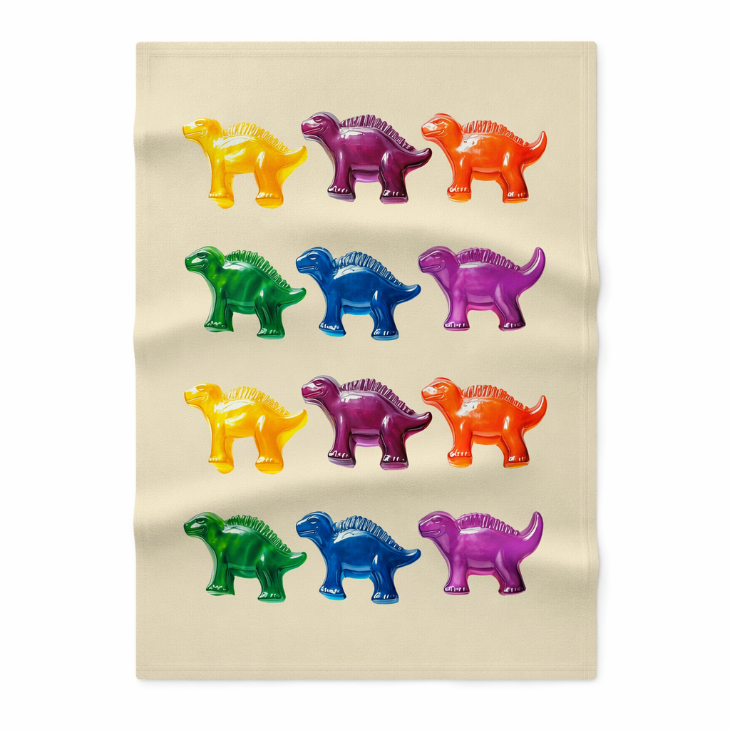 Soft Fleece Baby Blanket with Gummy Dinosaur Design Default