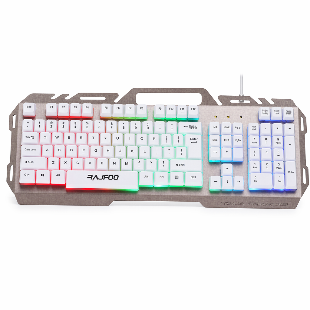Illuminate Your Gaming with the Y3N USB Wired Colorful LED Keyboard for Ninja Dragons White